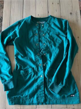 Grey's Anatomy Women's Green Medical Scrub Jacket Size xs